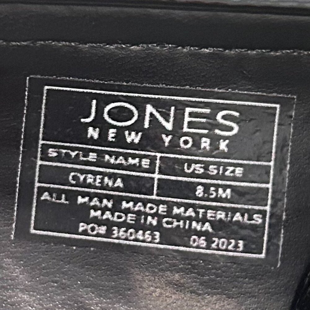 Jones New York Cyrena Black Patent Leather Block Heel Shoes - Picture 6 of 10